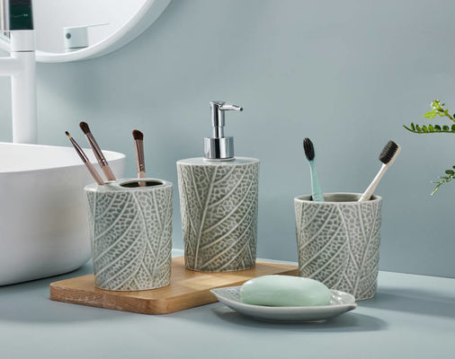 Dayanıklı banyo tezgahı seti 4pcs el pompası sabun dağıtıcısı