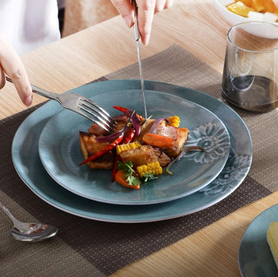 Mavi Yeşil Kamp Melamine Yemek Seti İç ve Dış