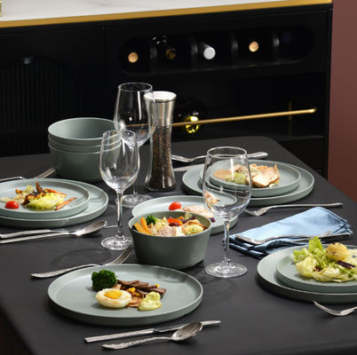 Kırılmaz Melamine Masa Cihazları Seti Bulaşık Makinesi Güvenli BPA Serbest Sage