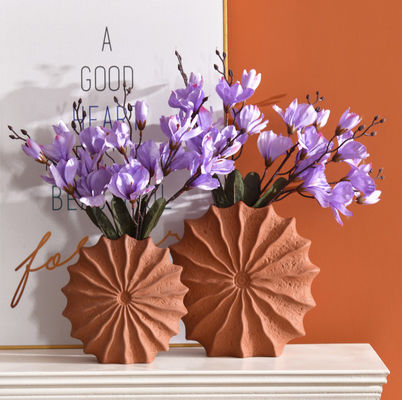 Ev dekorasyonu için seramik vazo 2 adet, terakotta vazo, çiçek vazoları, kurutulmuş çiçek vazoları, kesme çiçek vazoları, sonbahar dekorasyonu