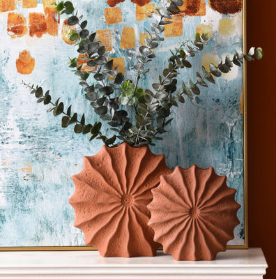 Ev dekorasyonu için seramik vazo 2 adet, terakotta vazo, çiçek vazoları, kurutulmuş çiçek vazoları, kesme çiçek vazoları, sonbahar dekorasyonu