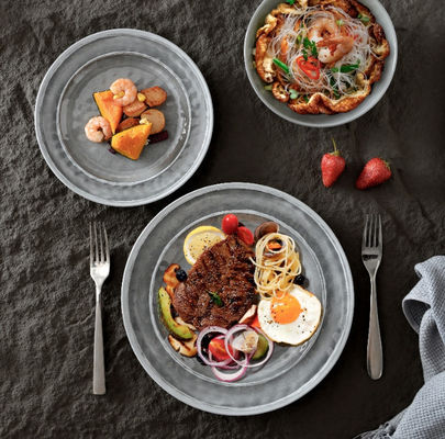 Melamin Yemek Takımları, Tabaklar ve Kaseler Setleri, Kamp İç ve Dış Mekan Kullanımı için 4 Yemek Seti için 12 Adet Yemek Takımı