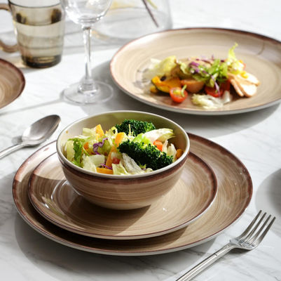 Kahverengi Renkli Plaklar Melamine Çipsiz Yuvarlak