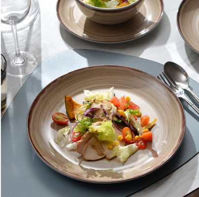 Kahverengi Renkli Plaklar Melamine Çipsiz Yuvarlak