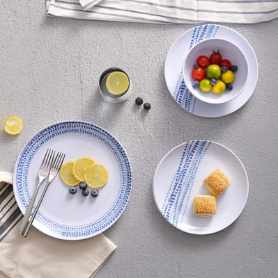 12 pcs Rustik Melamine Yemek Cihazları Seti Bulaşık makinesi Güvenli Yağmur