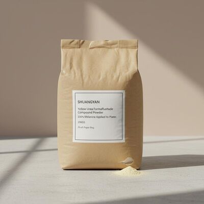 SHUANGYAN Sarı Ureya Formaldehit Bileşik Tozu 100% Melamin Tablolara uygulanır 20KGS/Kraft Kağıt Torbası