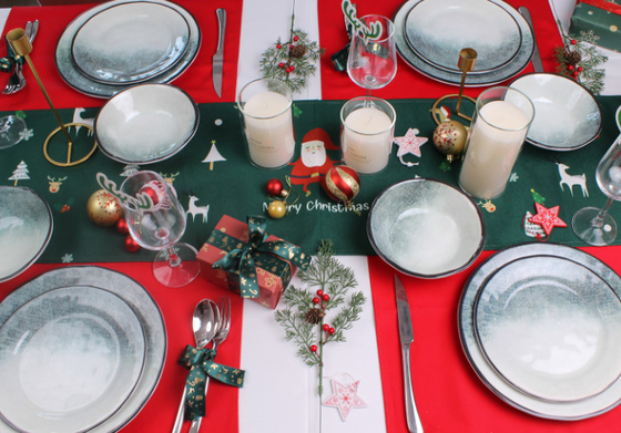 12 Pc Melamine Noel Yemek Eşyaları Dışarıda