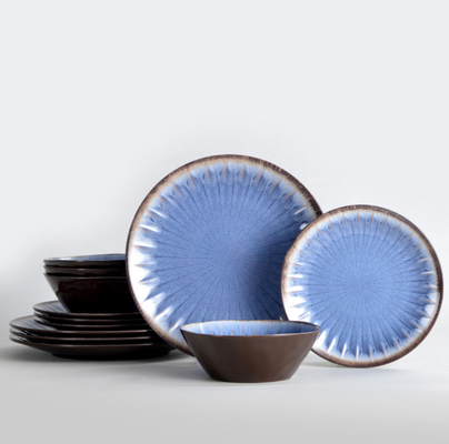 12 Pcs Melamine Çömlek Seti Kırılmaz Çip Direnci